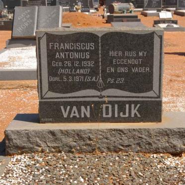 DIJK Franciscus Antonius, van 1932-1971