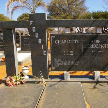 FOURIE Albert Friderich 1959- &amp; Charlotte 1960-1988