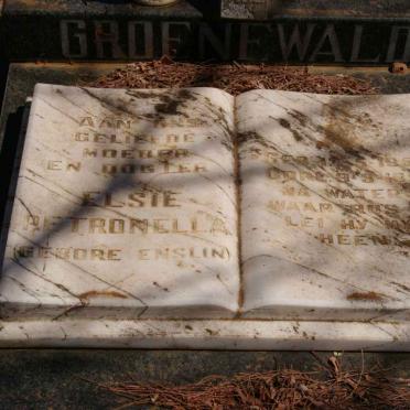 GROENEWALD Elsie Petronella nee ENSLIN 1957-1992