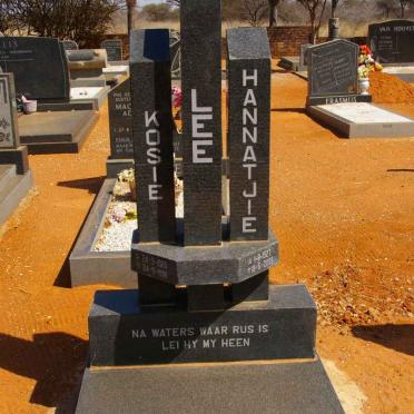 LEE Kosie 1926-1996 &amp; Hannatjie 1927-2008