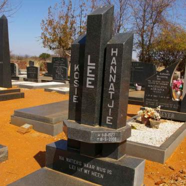 LEE Kosie 1926-1996 &amp; Hannatjie 1927-2008