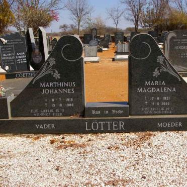 LöTTER Marthinus Johannes 1918-1988 &amp; Maria Magdalena 1921-2000