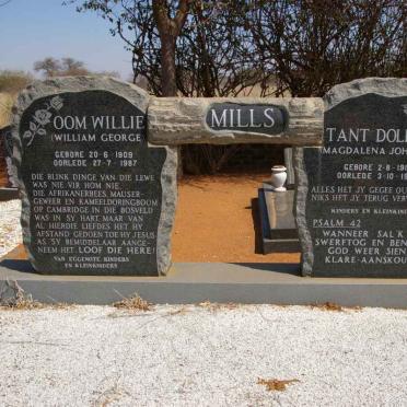 MILLS William George 1909-1987 &amp; Magdalena Johanna 1912-1989