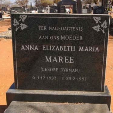 MAREE Anna Elizabeth Maria nee DYKMAN 1897-1987