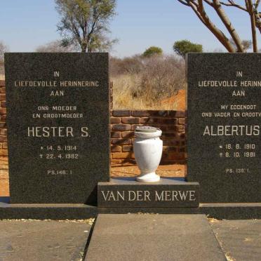 MERWE Albertus S., van der 1910-1991 &amp; Hester S. 1914-1982