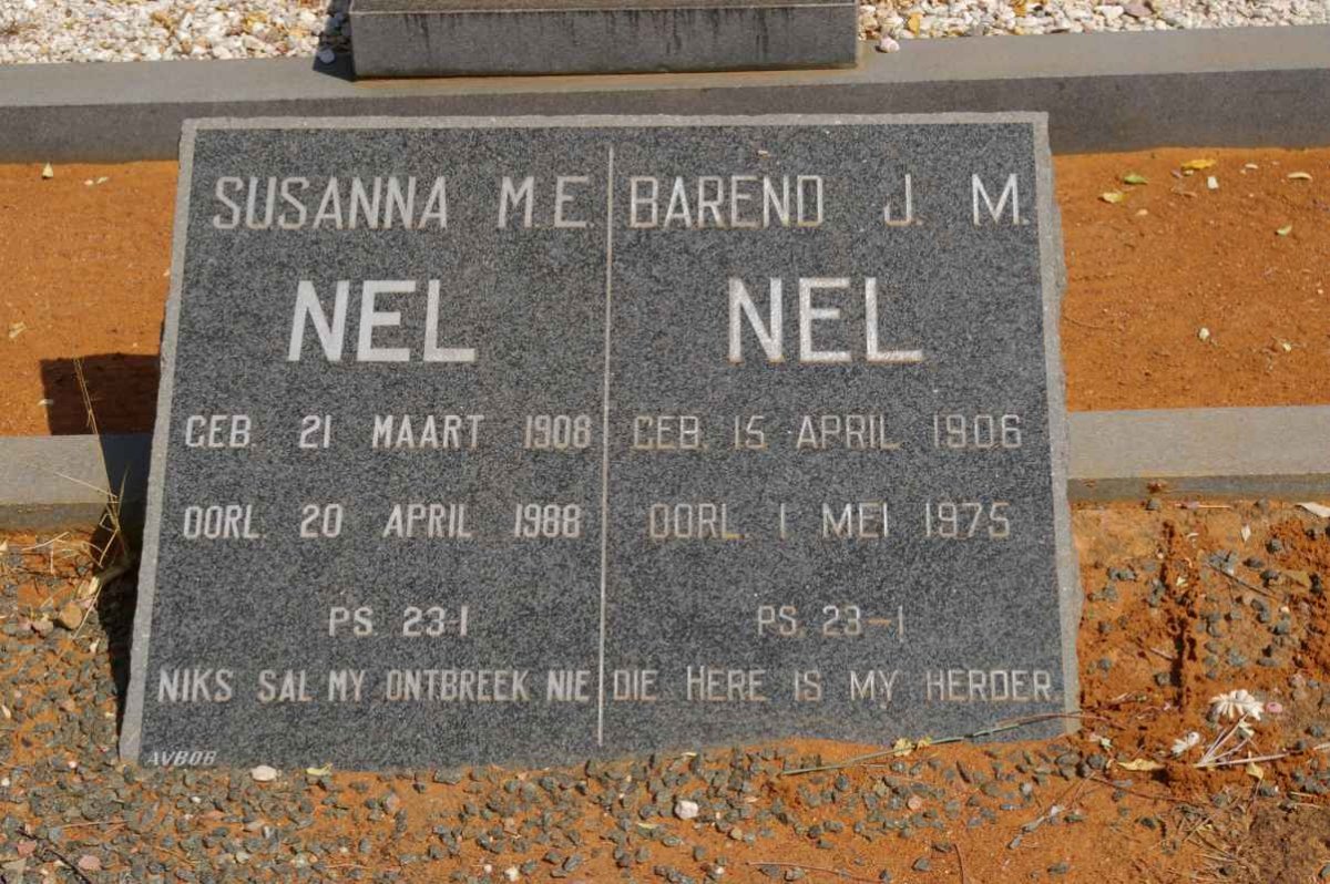 NEL Barend J.M. 1906-1975 &amp; Susanna M.E. 1908-1988