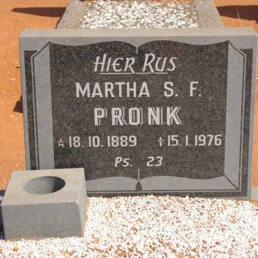 PRONK Martha S.F. 1889-1976