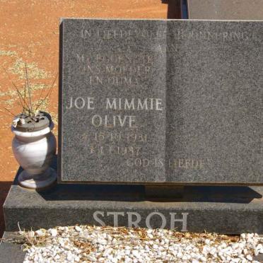 STROH Joe Mimmie Olive 1931-1987