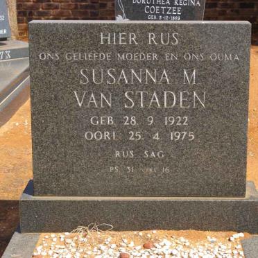 STADEN Susanna M., van 1922-1975