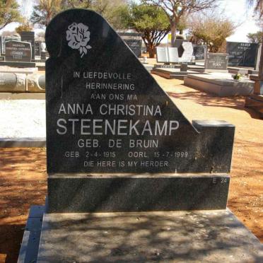 STEENEKAMP Anna Christina nee DE BRUIN 1915-1999