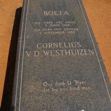 WESTHUIZEN Cornelius, v.d. 1968-1989