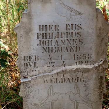 NIEMAND Philippus Johannes 1858-1923