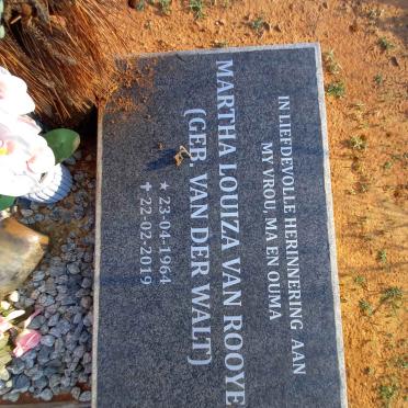 ROOYEN Martha Louiza, van nee VAN DER WALT 1964-2019