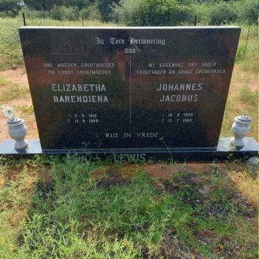 LEWIS Johannes Jacobus 1908-1986 &amp; Elizabeth Barendiena 1912-1989