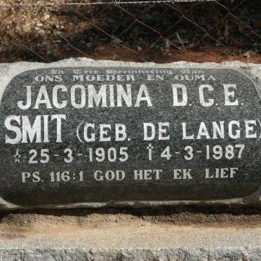 SMIT Jacomina D.C.E. nee DE LANGE 1905-1987