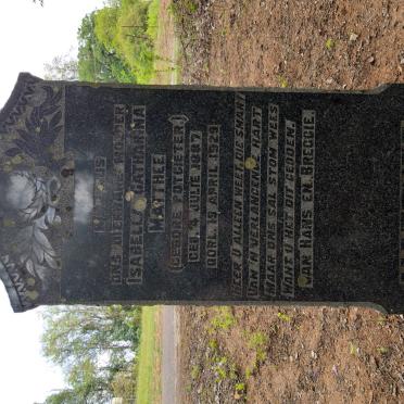 MATTHEE Isabella Catharina Matthee nee POTGIETER 1887-1929