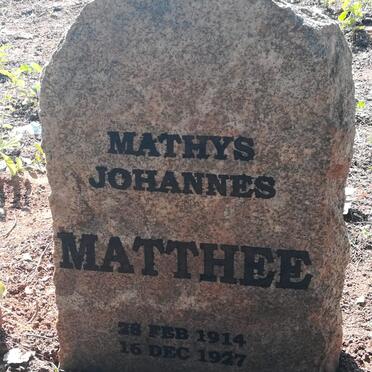 MATTHEE Mathys Johannes 1914-1927