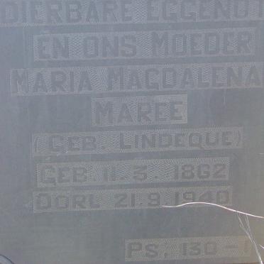 MAREE Maria Magdalena nee LINDEQUE 1862-1940