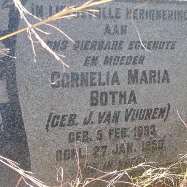 BOTHA Cornelia Maria nee J. VAN VUUREN 1893-1953