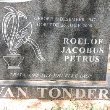 TONDER Roelof Jacobus Petrus, van 1947-2000