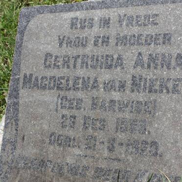 NIEKERK Gertruida Anna Magdelena, van nee HARWISE 1853-1920