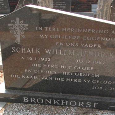 BRONKHORST Schalk Willem Hendrik 1932-1982