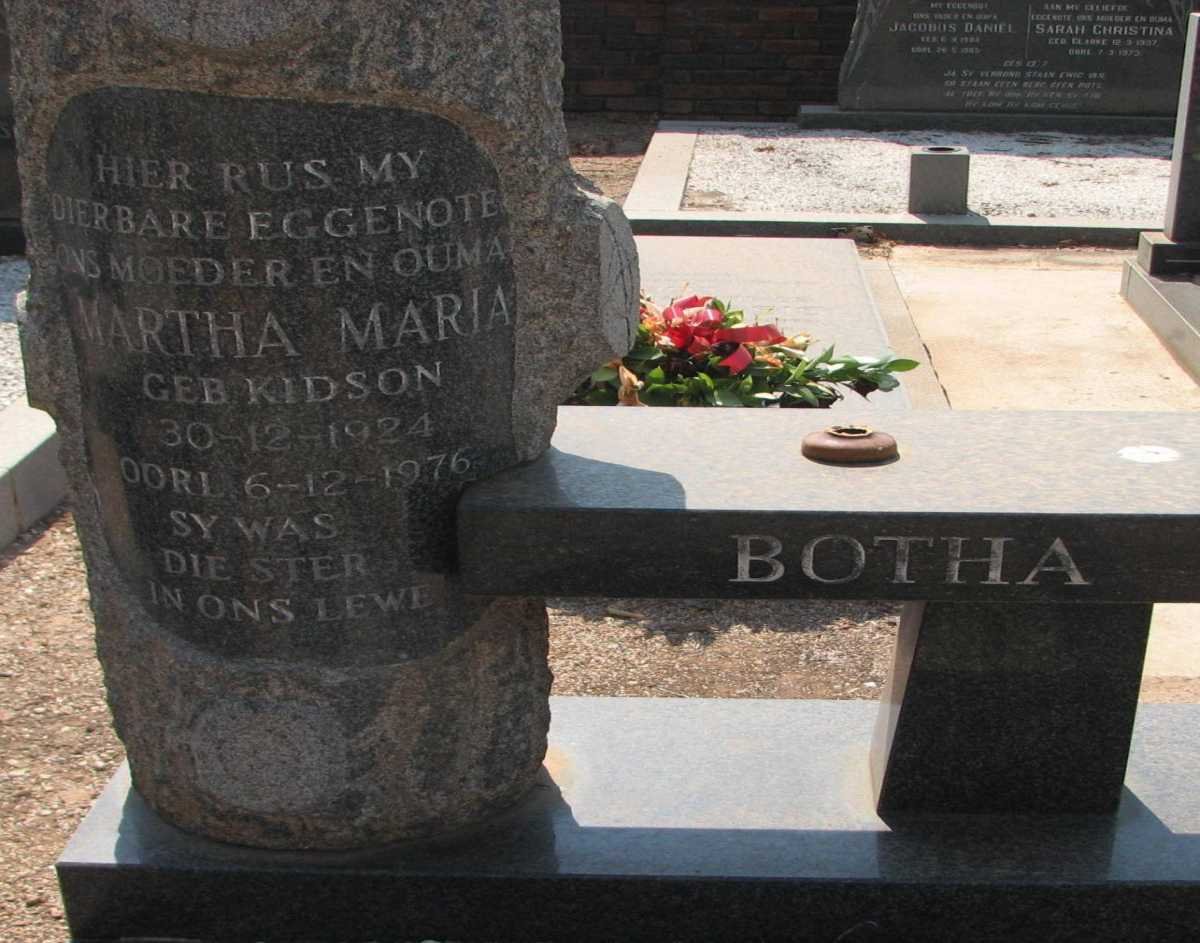 BOTHA Martha Maria nee KIDSON 1924-1976