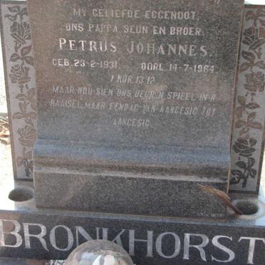 BRONKHORST Petrus Johannes 1931-1964