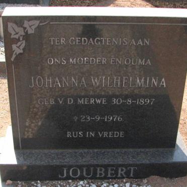 JOUBERT Johanna Wilhelmina nee V.D. MERWE 1897-1976