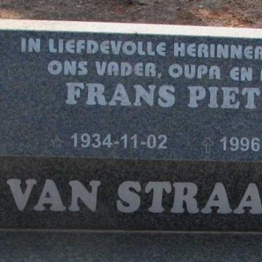 STRAATEN Frans Pieter, van 1934-1996 &amp; Aletha Catharina JOUBERT 1940-1996