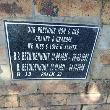 BEZUIDENHOUT R.P. 1925-1997 & B. 1921-2008