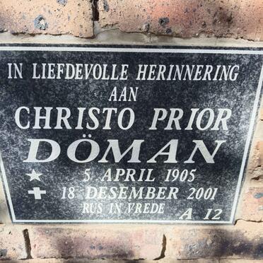 DOMAN Christo Prior 1905-2001