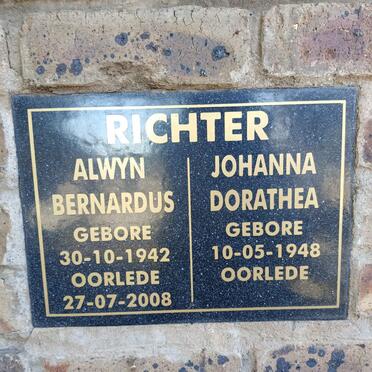 RICHTER Alwyn Bernardus 1942-2008 & Johanna Dorathea 1948-