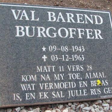 BURGOFFER Val Barend 1943-1963