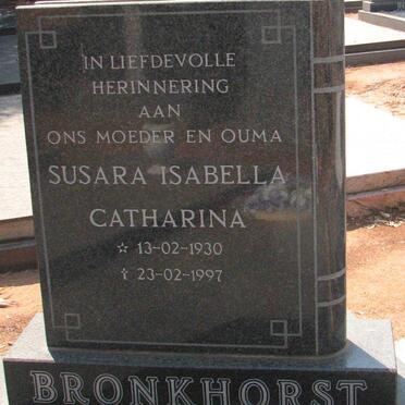 BRONKHORST Susara Isabella Catharina 1930-1997