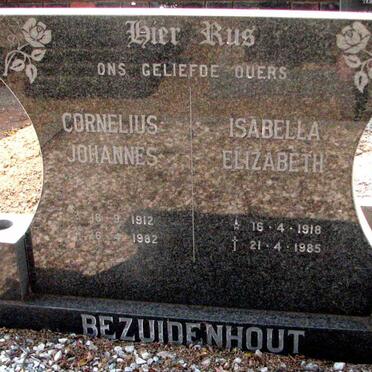 BEZUIDENHOUT Cornelius Johannes 1912-1982 &amp; Isabella Elizabeth 1918-1985