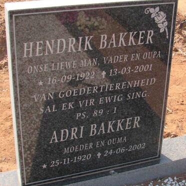 BAKKER Hendrik 1922-2001 &amp; Adri 1920-2002