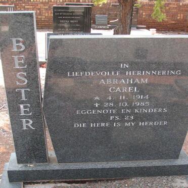 BESTER Abraham Carel 1914-1985