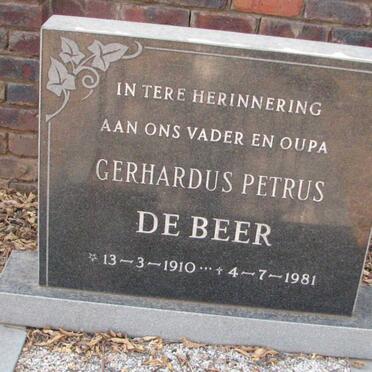 BEER Gerhardus Petrus, de 1910-1981