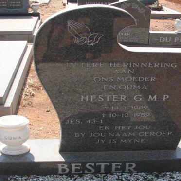 BESTER Hester G.M.P. 1909-1989