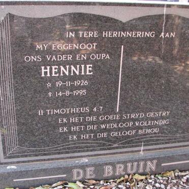 BRUIN Hennie, de 1926-1995