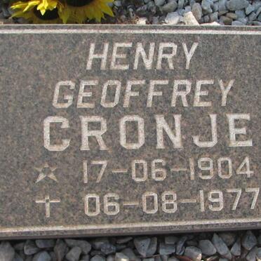 CRONJE Henry Geoffrey 1904-1977