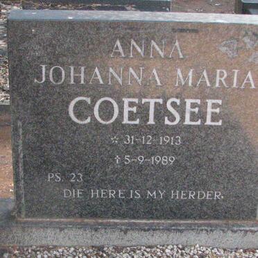 COETSEE Anna Johanna Maria 1913-1989