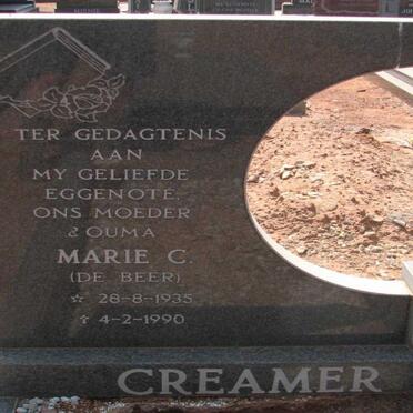 CREAMER Marie C. nee de BEER 1935-1990