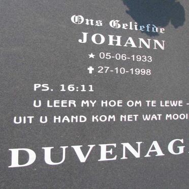 DUVENHAGE Johann 1933-1998