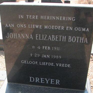 DREYER Johanna Elizabeth Botha 1911-1989