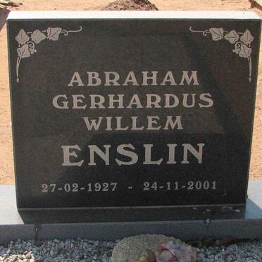ENSLIN Abraham Gerhardus Willem 1927-2001