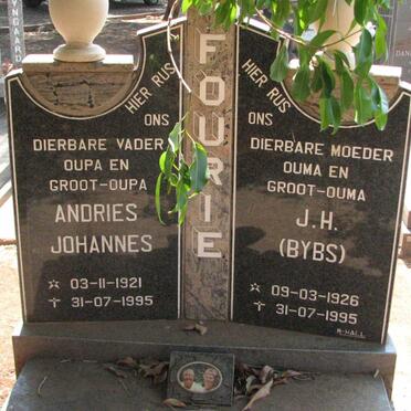 FOURIE Andries Johannes 1921-1995 &amp; J.H. 1926-1995