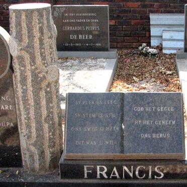 FRANCIS John Philip 1910-1982 &amp; Anna Maria Jacomina 1905-1998