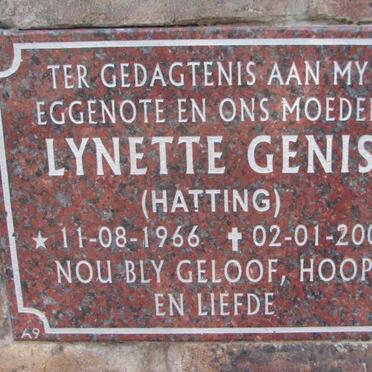 GENIS Lynette nee HATTINGH 1966-2003